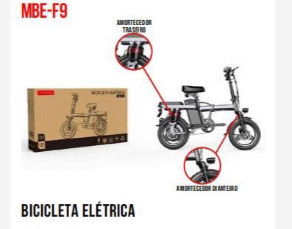 Bicicleta Elétrica MBE-F9   35KM/h 400W Carregamento máximo 120kg Pneu 14P