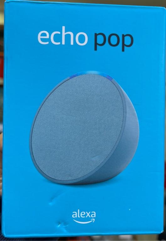 A Alexa Echo Pop Amazon, Smart Speaker, Som Envolvente, blue
