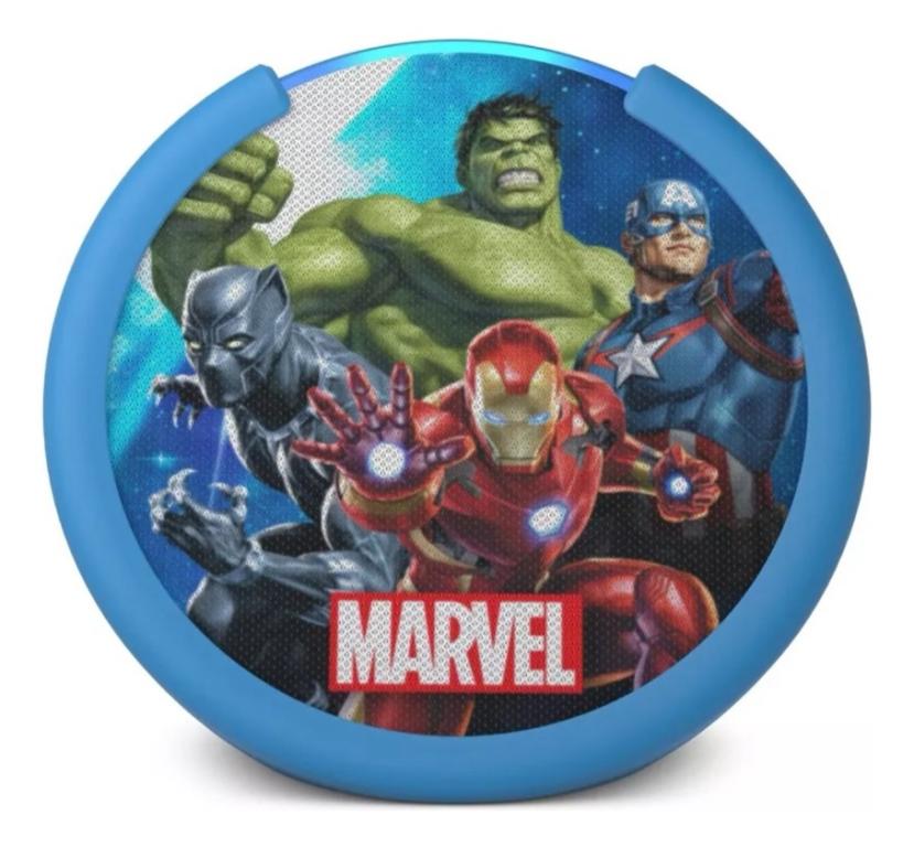 A Caixa de som Alexa Echo pop Kids marvel 110v/220v