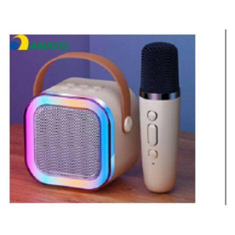 Caixa De Som Led Microfone K12 Infantil Bluetooth Karaokê Portátil
