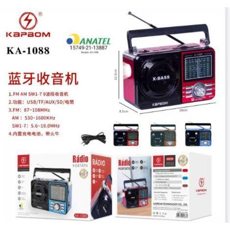 Radio Portatil AM - FM 7 Faixa USB / MP3 / Recarregável ANATEL