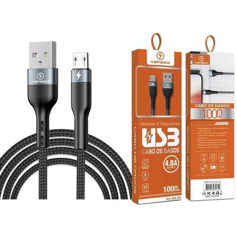 Cabo De Celular Premium MICRO V8 Rápido 4.8A Reforçado KAPBOM