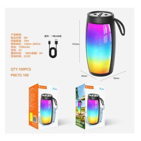 CAIXA DE SOM BLUETOOTH PORTÁTIL COM LUZ RGB NEW’ION