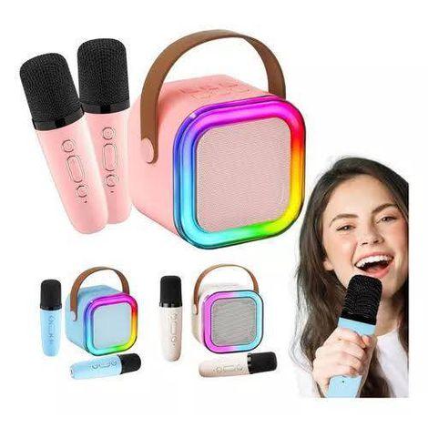 Caixa De Som Led Microfone Infantil Bluetooth Karaokê Portátil