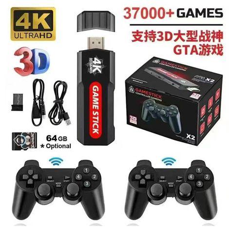 Video Game Stick embutido 30 mil jogos 3D 64G 2.4G controlador sem fio HD console retrô 4k HD