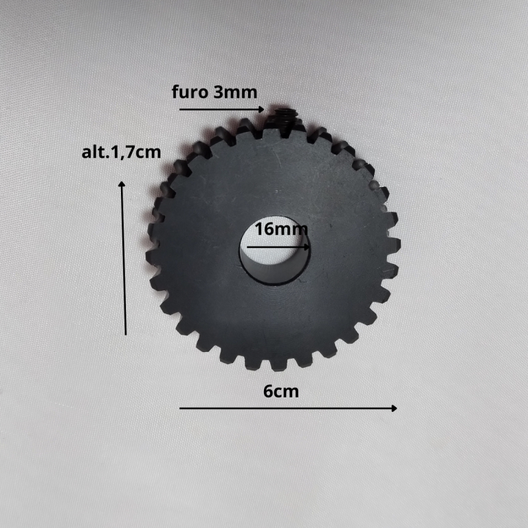 ENGRENAGEM NYLON 28 DENTES DA FRANGUEIRA /FORNO OU ASSADOR FK (CAIÇARA) E OUTROS /6X6X1,5