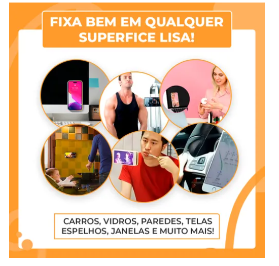 Suporte De Silicone Com Ventosa Para Celular Para Superfície