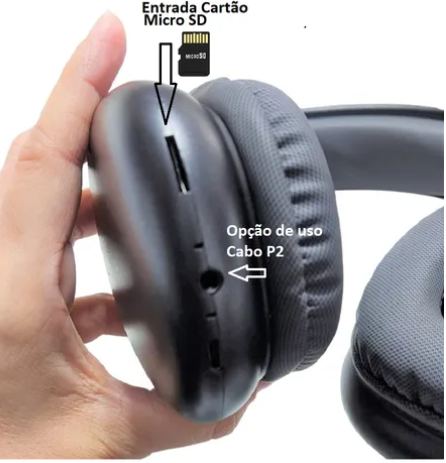 Fone De Ouvido Bluetooth Headphone Sem Fio Over-ear P9 S/fio