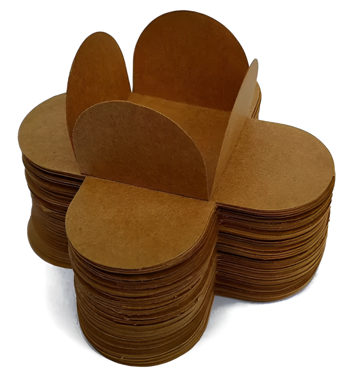 Forminha 4 petalas Kraft c/50un