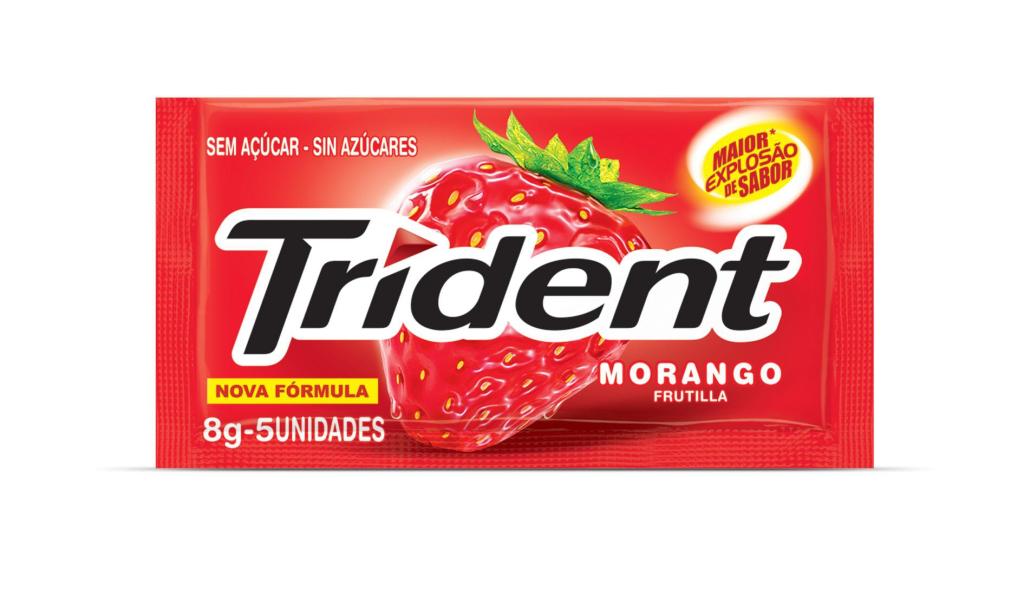 CHICLETE TRIDENT MORANGO DISPLAY C/21