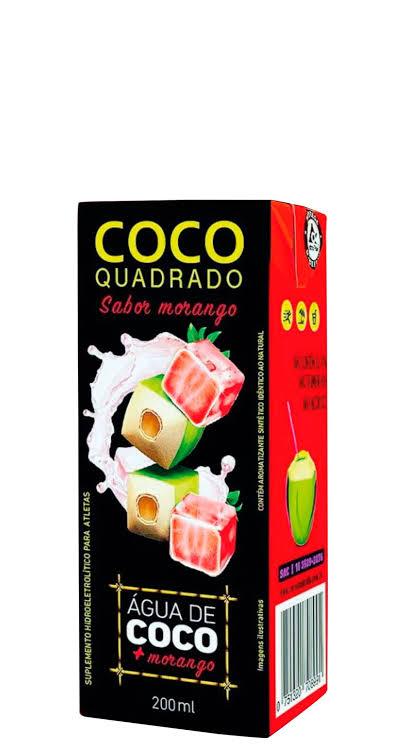 AGUA DE COCO QUADRADO MORANGO 200ML