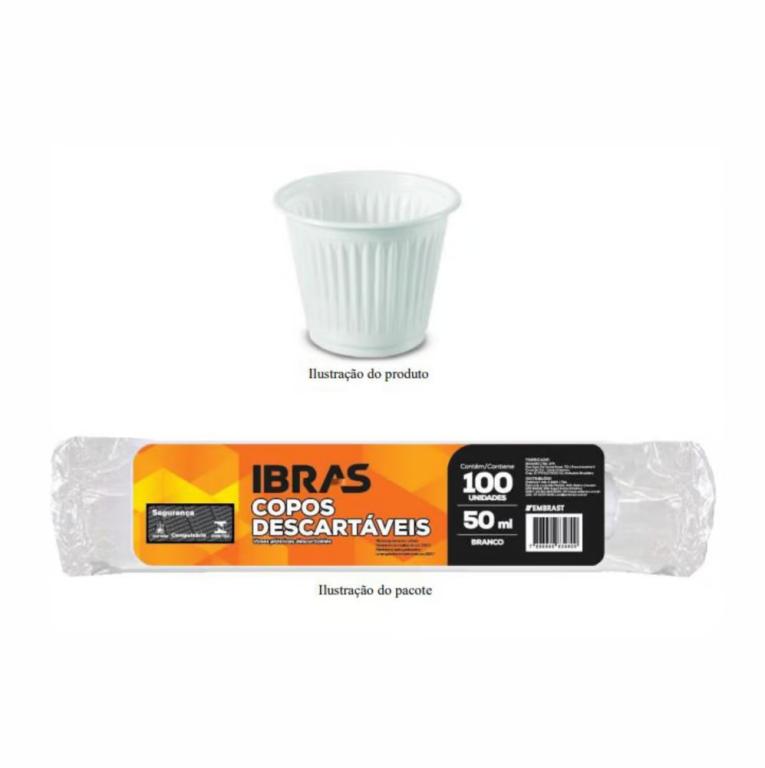 COPO DESCARTAVEL IBRAS 50ML CX C/50