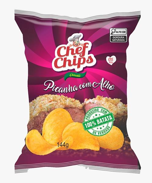 BATATA CHIPS LISA PICANHA C/ALHO 144GR