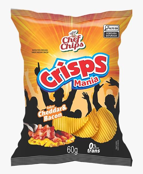BATATA CRISPS MANIA 60GR CHEDDAR & BACON