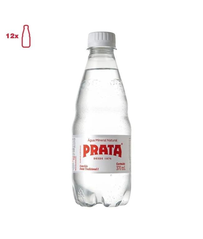 AGUA MINERAL PRATA GAS PET 370ML PACK 12UN