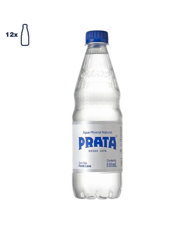 AGUA MINERAL PRATA LEVE PET 510ML PACK 12UN