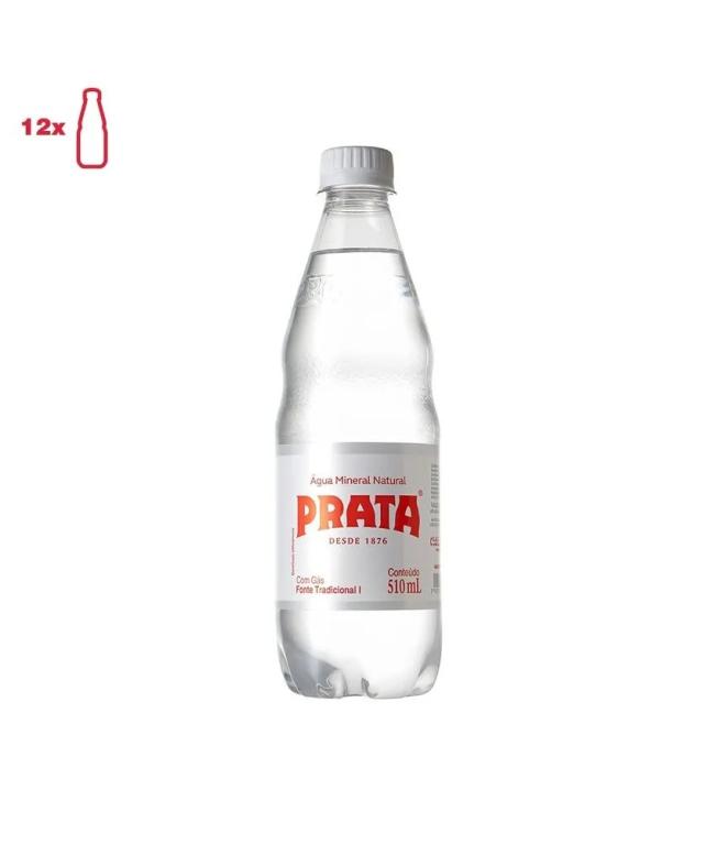 AGUA MINERAL PRATA GAS PET 510ML PACK 12UN