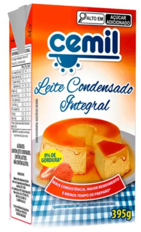 LEITE CONDENSADO INTEGRAL CEMIL 395GR TP CX C/27UN