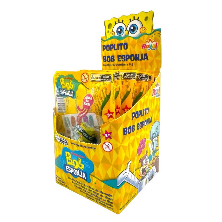 TOYS PIRULITO POPLITO BOB ESPONJA DISP C/15UN