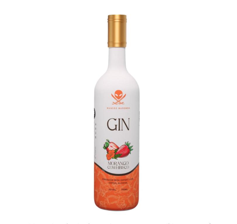 GIN MANSAO MAROMBA MORANGO COM HIBISCO 750ML FD C/6UN