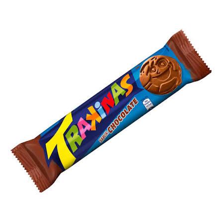 BISCOITO TRAKINAS RECHEADO CHOCOLATE 126GR CX C/54UN