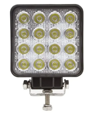 FAROL AUXILIAR DE LED 12V24V 6000K 48W 16 LEDS QUADRADO fininho