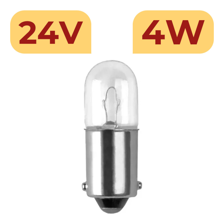 LAMPADA 69. 24V. AUTOMOTIVA HALOGENA T4W 24V 4W BA9S CC 10