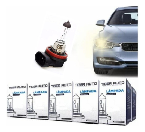 Kit 10 Halogena Lampada H11 3200k 12v 55w Pgj19-2