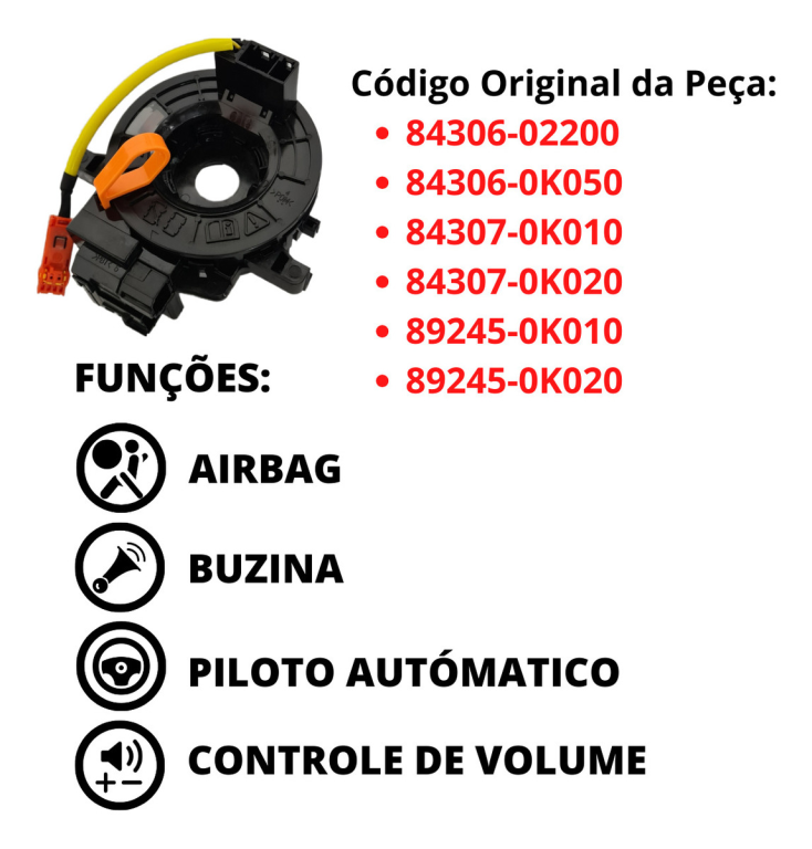 Cinta Fita Airbag Buzina Toyota Hilux 2012 A 2015