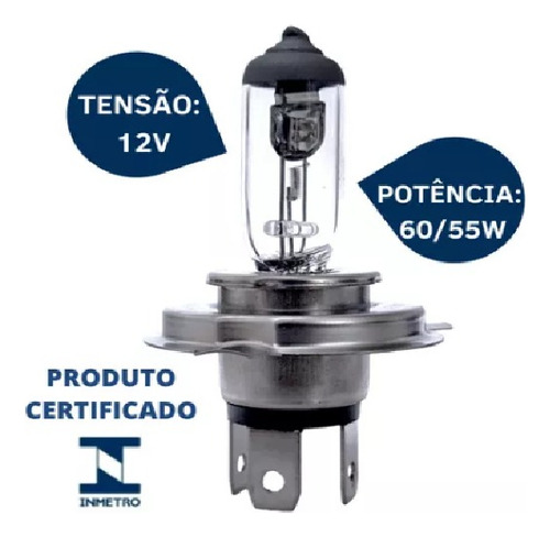Kit 10 H4 12v 60/55w Lampada Halogena Tiger Auto Automotiva