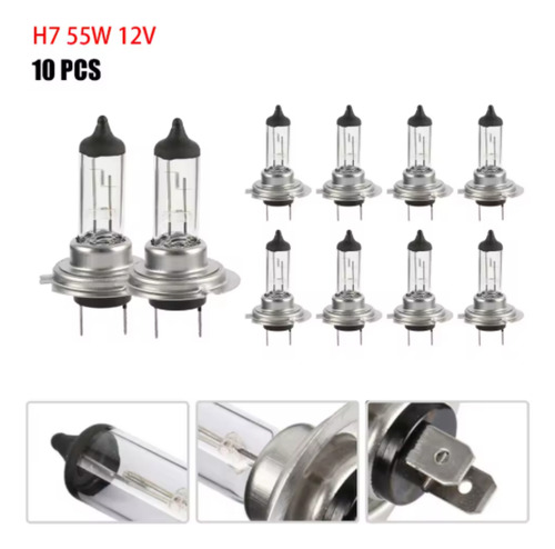 Kit Lâmpadas Automotiva H7 Halogena Comum 12v 3200k 10 Peças