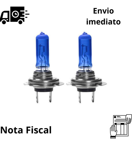 Par H7 Super Branca Lampada 8500k 12v 60/55w Alto Baixo Aux.