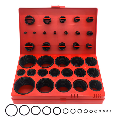 Kit Maleta Anél Vedação Oring O'ring Polegada 382 Peças Vermelho