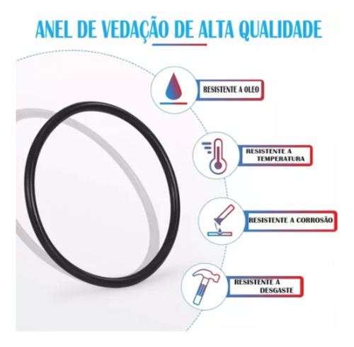 Kit Maleta Anél Vedação Oring O'ring Polegada 382 Peças Azul