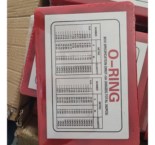 Kit Maleta Anél Vedação Oring O'ring Polegada 382 Peças Vermelho