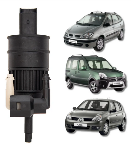 ELETROBOMBA 12v 2 SAIDAS BICO FINO Reservatório Para-brisa Renault Clio 1998