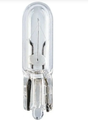 LAMPADA AUTOMOTIVA HALOGENA 12V ESMAGADA T5 W1.2W W2X4.6D 1 POLO PINGUINHO MINI (T10)