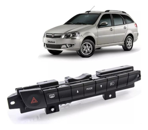 Botão Bordo Pisca Alerta Milha Palio Idea Weekend Siena . Preto