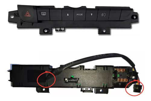 Botão Bordo Pisca Alerta Milha Palio Idea Weekend Siena . Preto