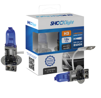 LAMPADA HALOGENA SUPER BRANCA H3 12V 55W