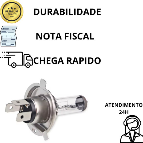Kit 10 Lâmpadas Halogena H4 12v 55/60w Automotivo Atacado.