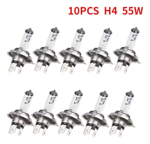 Kit 10 Lâmpadas Halogena H4 12v 55/60w Automotivo Atacado.