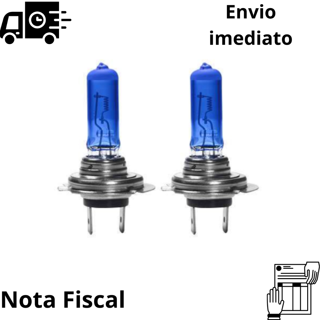 Par Lampada H7 Super Branca 8500k 12v 60/55w Alto Baixo