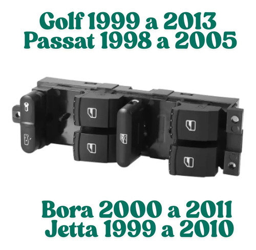 Comando Elétrico Botão Vidro Esquerdo Golf 2002 2003 2004 05