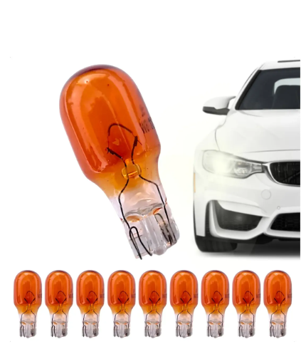 LAMPADA AUTOMOTIVA HALOGENA MINIATURA 12V WY16W W2.1x9.5d 16W AMBAR CAIXA COM 10 - TECH ONE