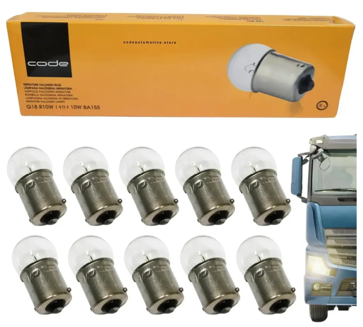 LAMPADA AUTOMOTIVA HALOGENA 24V 67 R10W BA15s MARCA CODE