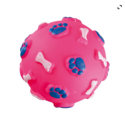 BOLA PATINHAS VINIL ROSA 7,5CM (1003016)- *homepet