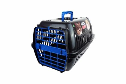 CAIXA DE TRANSPORTE N1 PREMIUM PRETO COM AZUL (0292)- *brinqpet