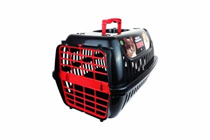 CAIXA DE TRANSPORTE N1 PREMIUM PRETO COM VERMELHO (0293)- *brinqpet