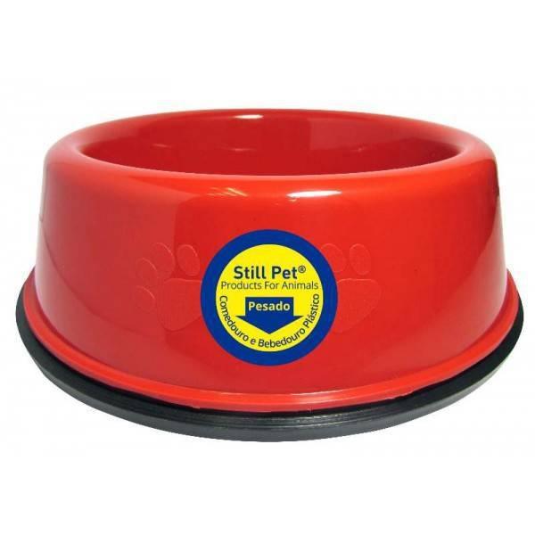 COMEDOURO PESADO FILHOTE G 450ML VERMELHO - *stillpet